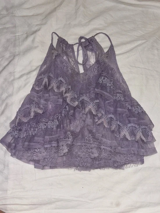 Free People In The Clouds top Lavender Lace Sz S - Picture 6 of 9